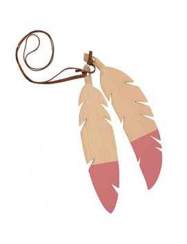 Plumes en bois - Rose
